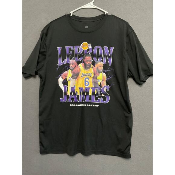 Men's Lakers LeBron James #6 Tee Shirt Large - Vintage Look Graphic Wear - Picture 1 of 5